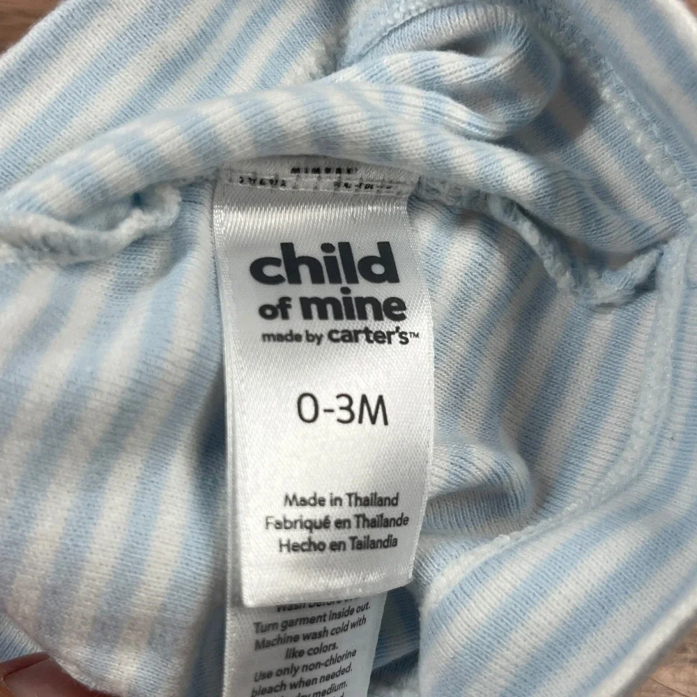 Lovespun Carters Baby Beanie Set 0-6M Brown Fox Blue Striped Bear Ear Hats